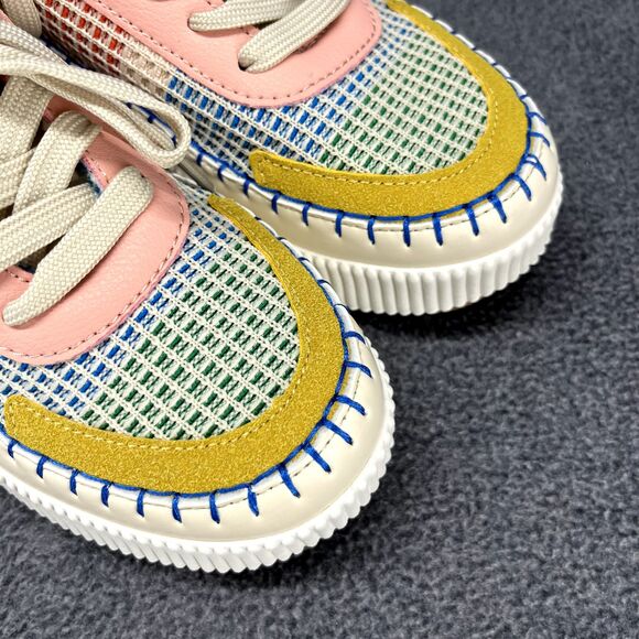 Nicole‎ Miller Shoes Womens 6.5 Beige Brita Mixed Woven sneaker - Picture 6 of 14